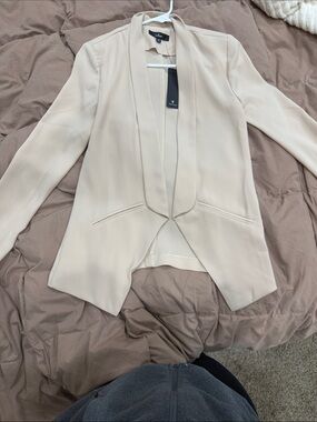 Lulu's Soft Cream Open-Front Blazer